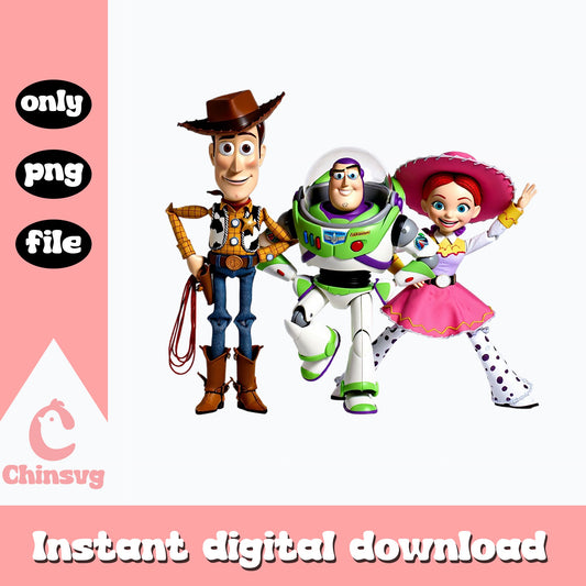 Toy Story Characters PNG, Woody Buzz Lightyear Jessie PNG, Disney PNG