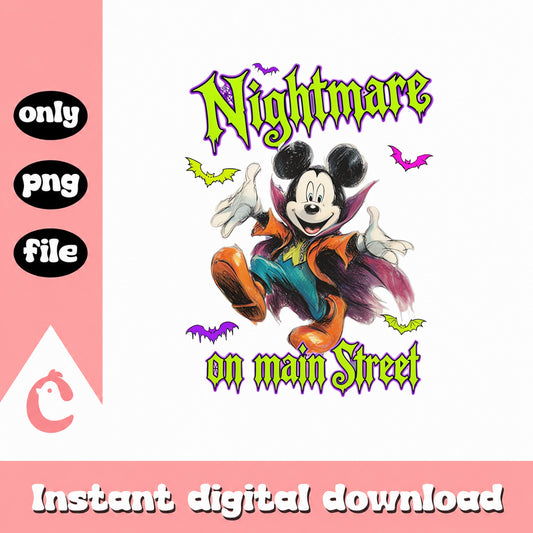 Mickey Mouse Halloween PNG, Nightmare On Main Street, Disney PNG