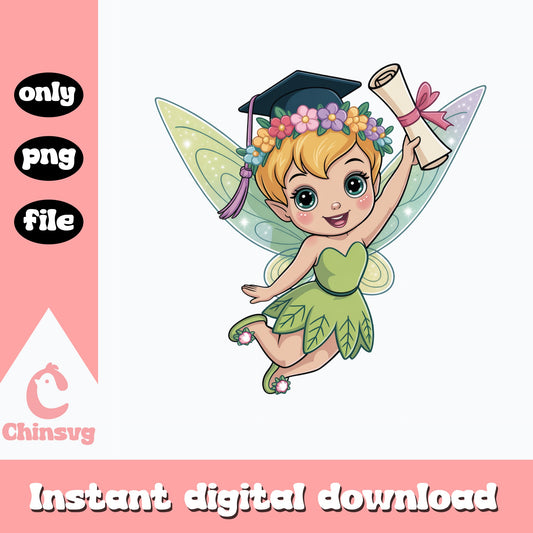 Tinker Bell Graduation PNG, Disney Fairy Graduate PNG, Senior PNG