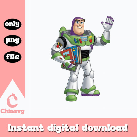 Buzz Lightyear Back To School PNG, Toy Story PNG, Disney PNG