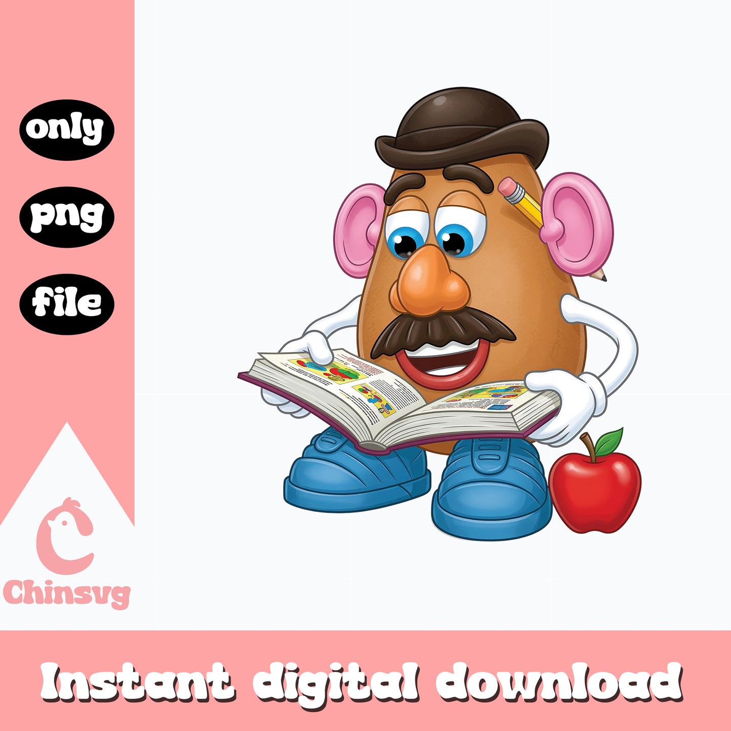 Mr Potato Head Back To School PNG, Toy Story PNG, Teacher PNG