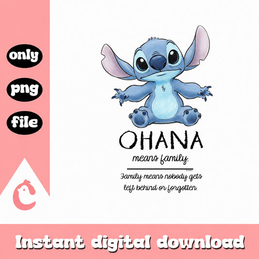 Stitch Ohana Means Family PNG, Lilo And Stitch PNG, Disney PNG