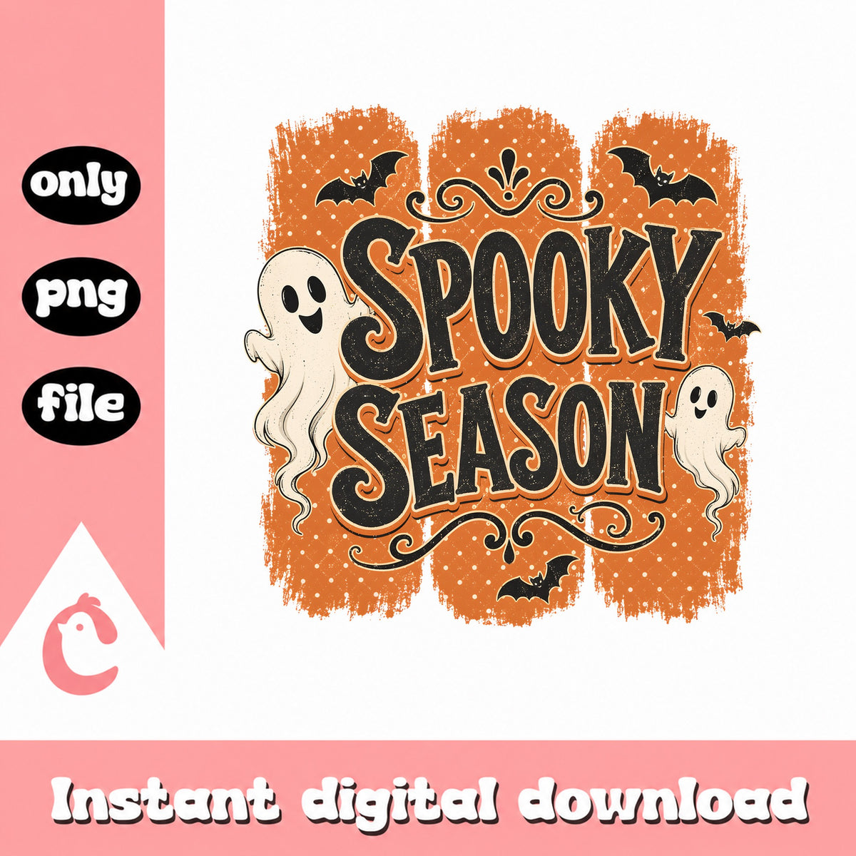 Spooky Season Halloween PNG, Ghost Halloween PNG, Retro Halloween PNG