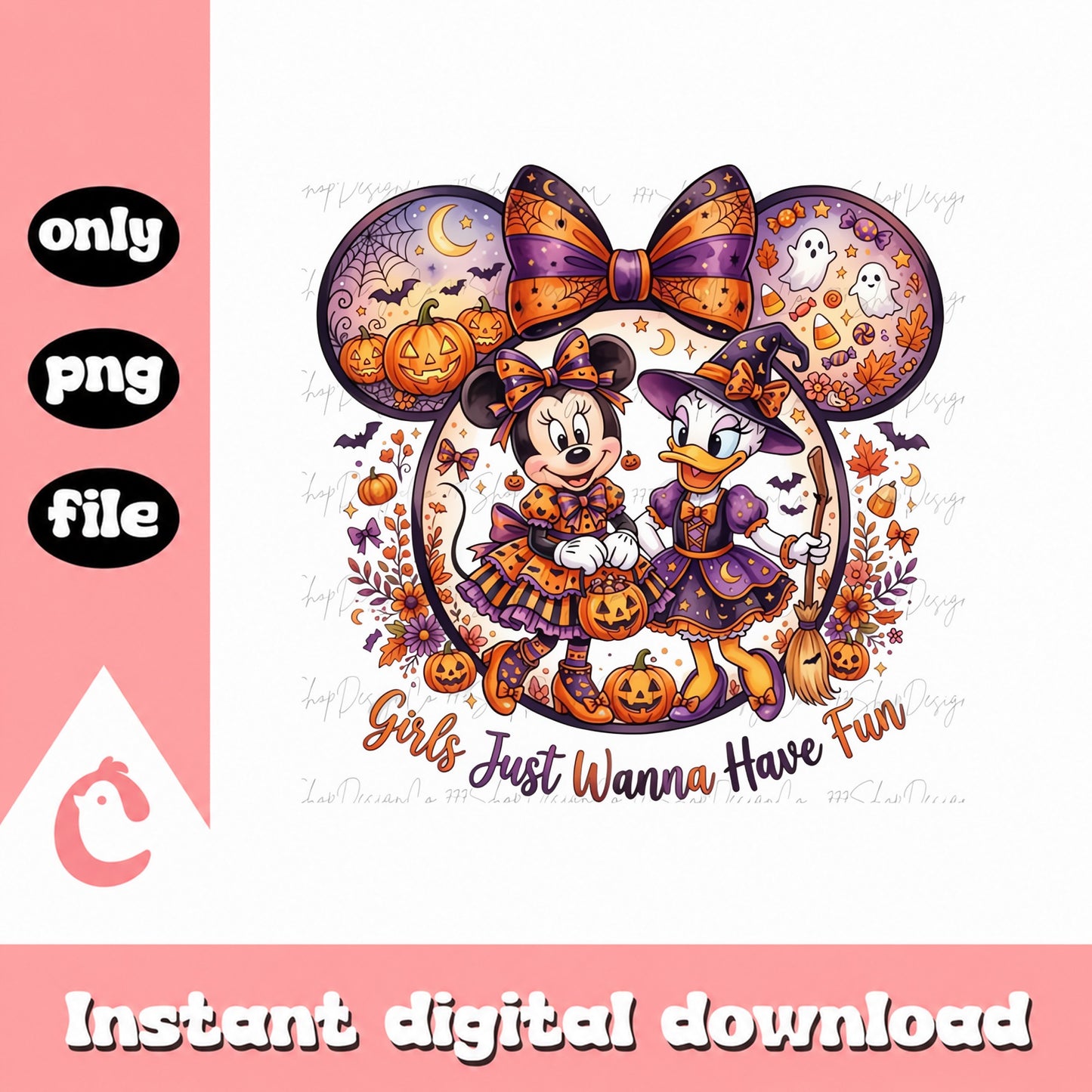 Minnie Mouse And Daisy Duck Halloween PNG, Disney Halloween, PNG