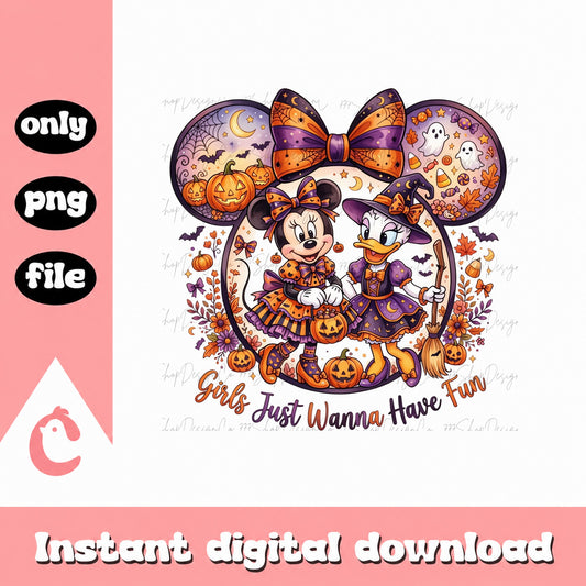 Minnie Mouse And Daisy Duck Halloween PNG, Disney Halloween, PNG