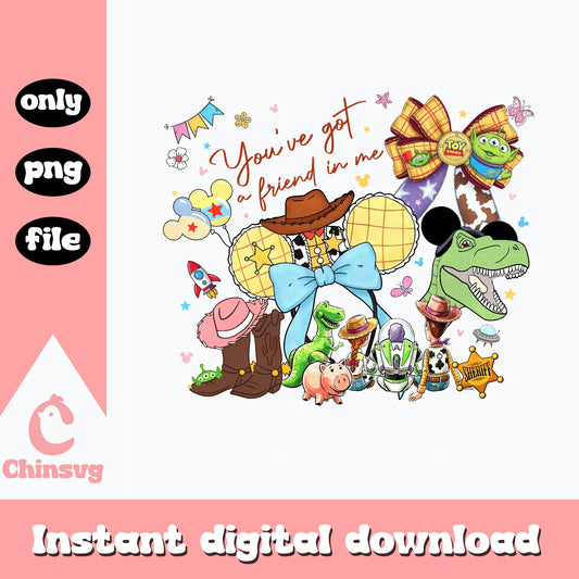 Toy Story You've Got A Friend In Me PNG, Woody Buzz PNG, Disney PNG