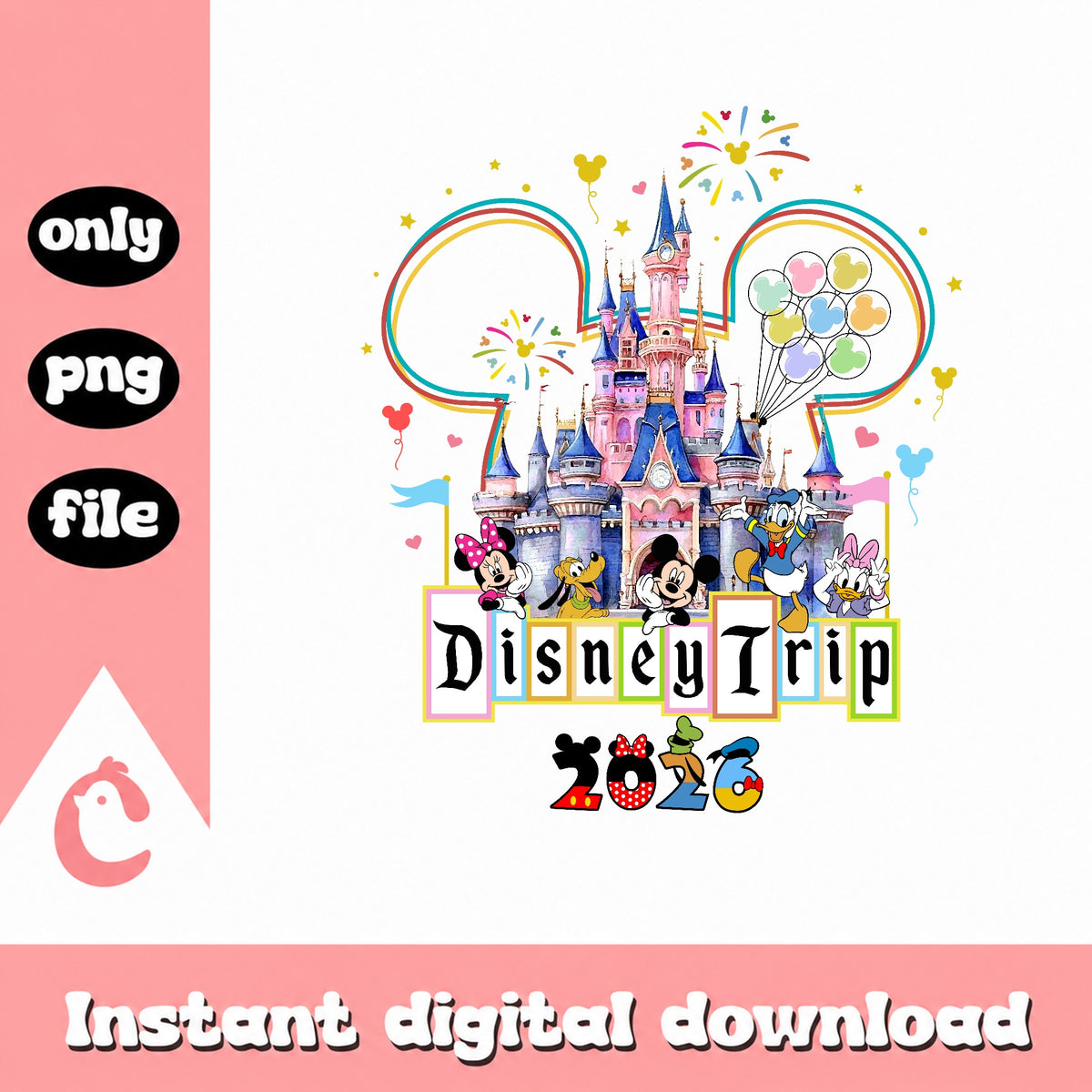 Disney Trip 2026 PNG, Mickey And Friends Castle PNG, Disney PNG