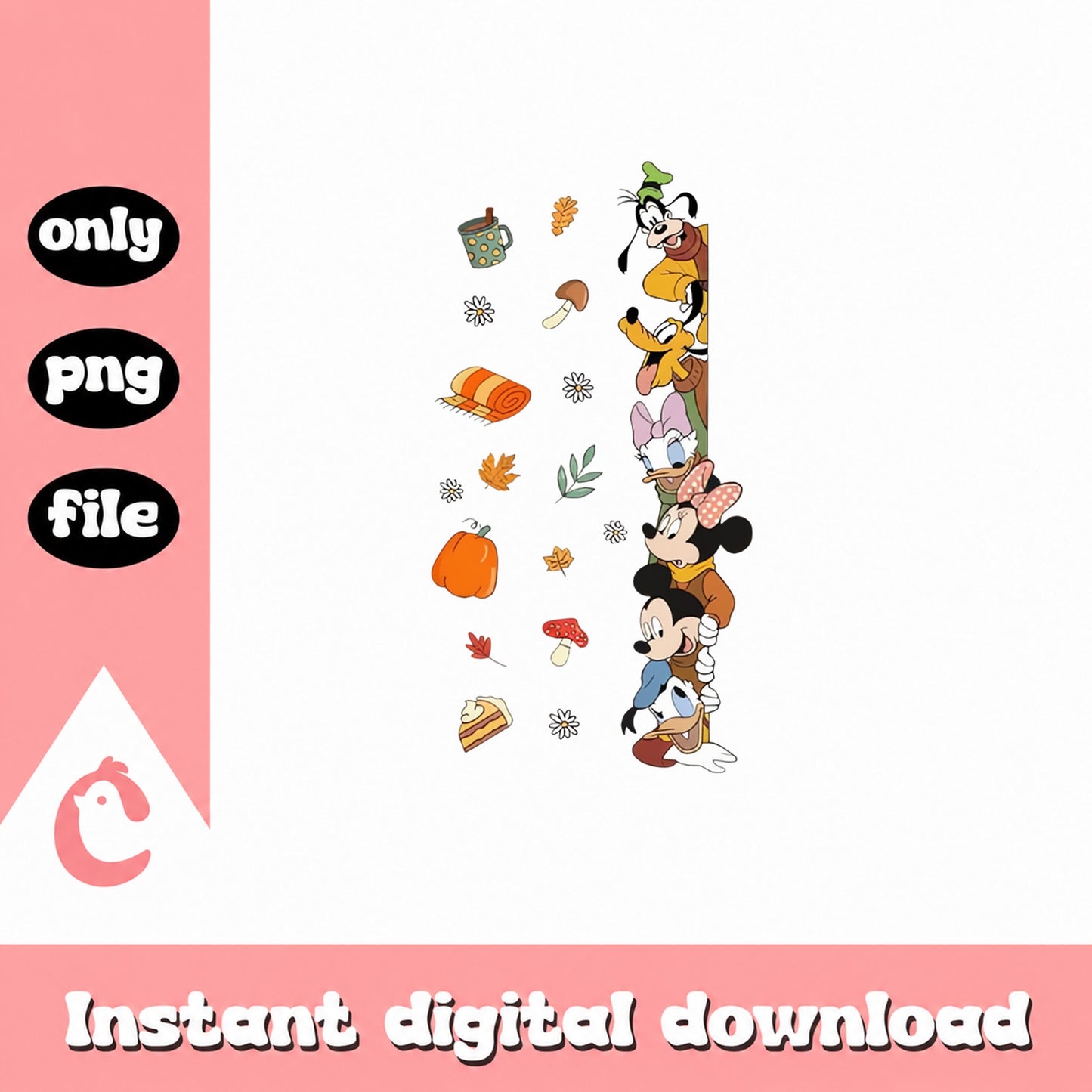 Disney Fall Thanksgiving PNG, Mickey Minnie Goofy, Autumn PNG