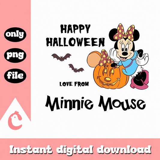 Minnie Mouse Halloween PNG, Disney Halloween PNG, Pumpkin PNG