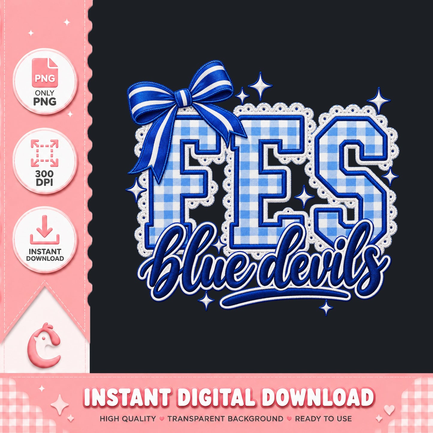 FFS Blue Devils PNG, School Spirit Sublimation, Cheer PNG