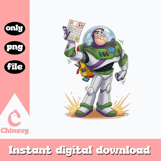 Buzz Lightyear Back To School PNG, Toy Story PNG, Disney PNG