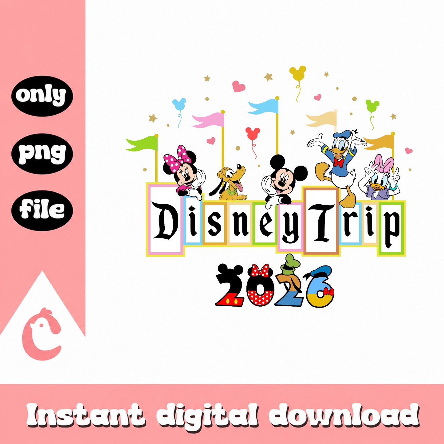 Disney Trip 2026 PNG, Mickey And Friends Vacation PNG, Disney PNG