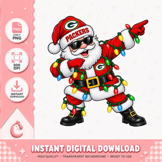 Green Bay Packers Santa Claus, Christmas Dabbing Santa, PNG