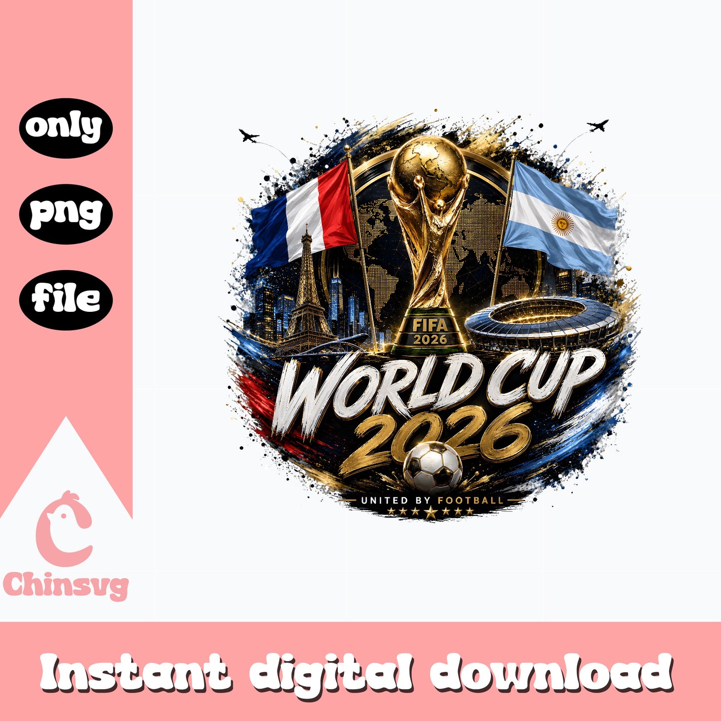 FIFA World Cup 2026 PNG, Soccer Football Trophy PNG, United By Football PNG