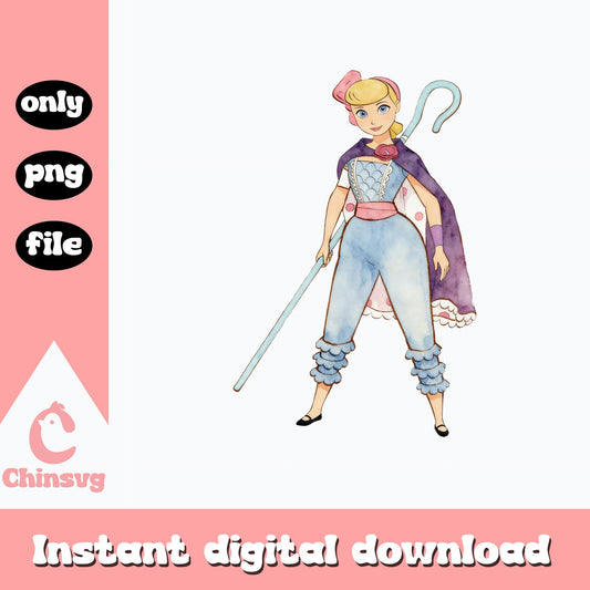 Bo Peep Toy Story PNG, Disney Pixar Clipart, Watercolor PNG