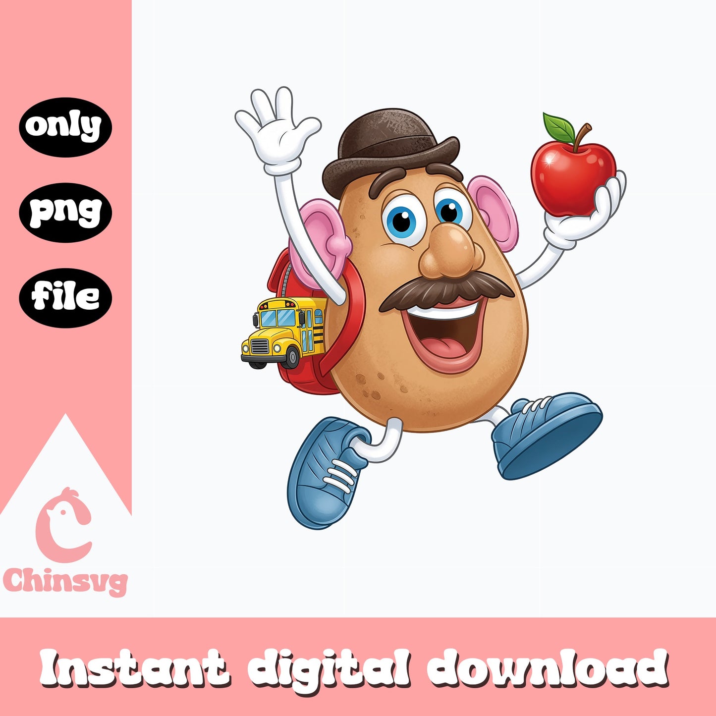 Mr Potato Head Back To School PNG, Toy Story PNG, Teacher PNG