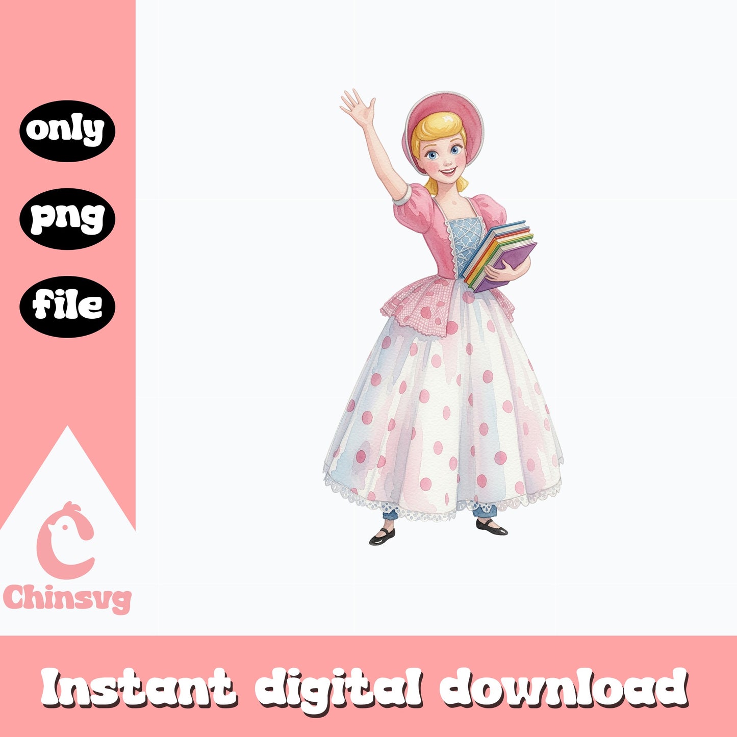 Bo Peep Toy Story PNG, Disney Pixar Clipart, Watercolor PNG