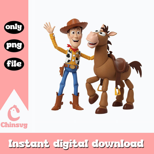 Woody And Bullseye Toy Story PNG, Disney Pixar PNG, Toy Story PNG
