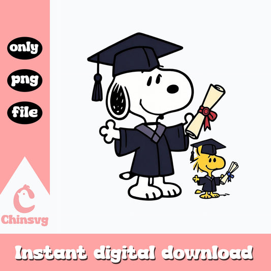 Snoopy Graduation PNG, Woodstock Graduate PNG, Peanuts PNG