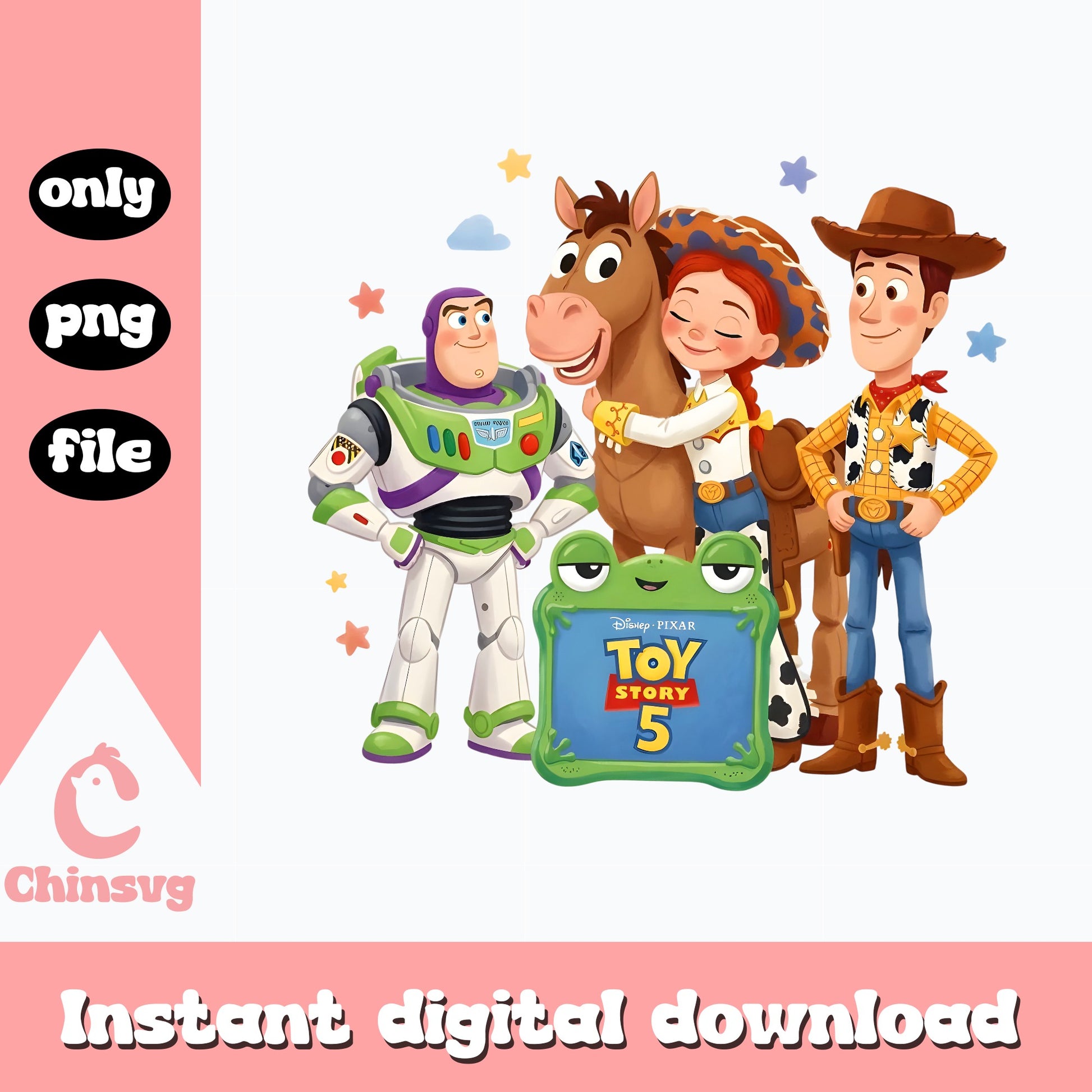 Toy Story 5 Characters PNG, Disney Pixar Woody Buzz, Kids PNG