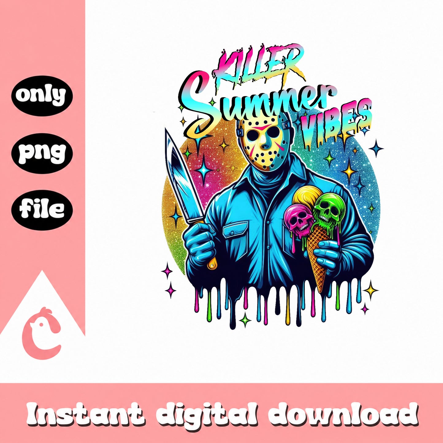 Killer Summer Vibes Jason PNG, Horror Summer PNG, Halloween PNG