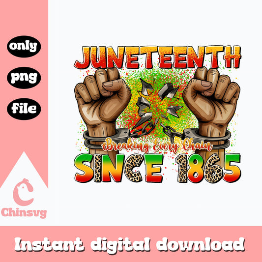 Juneteenth Breaking Every Chain Since 1865 PNG, Black History PNG, Freedom PNG