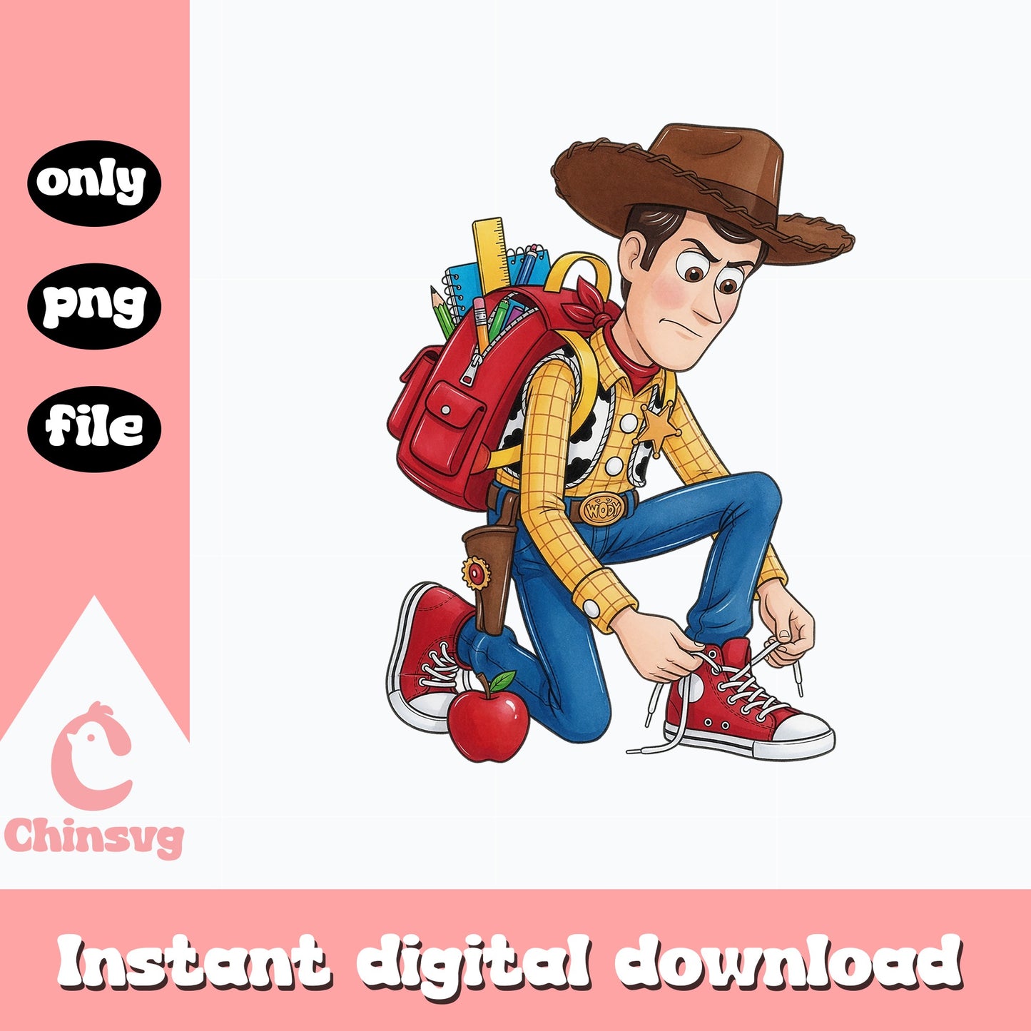 Woody Back To School PNG, Toy Story PNG, Disney PNG