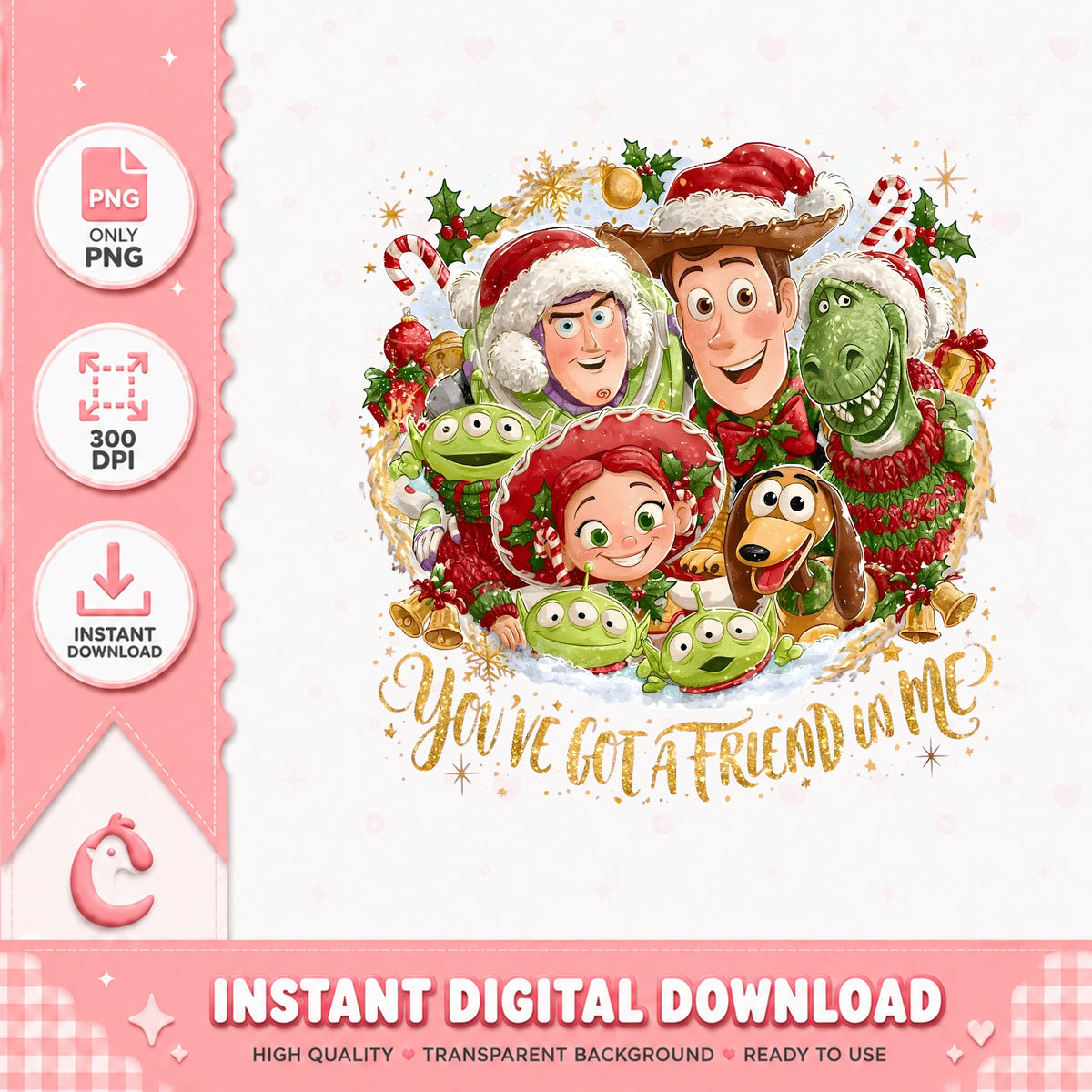 Toy Story Friend In Me Christmas PNG, Woody Buzz Xmas PNG, Pixar PNG