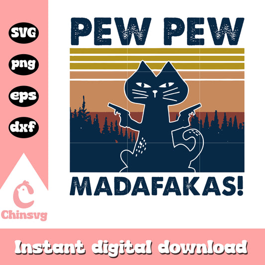 pew pew madafakas svg, logo design svg, funny Cat Halloween svg