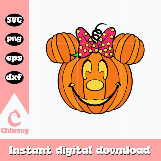 Minnie head pumpkin Svg, halloween Svg, Instant Download
