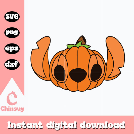 Stitch head pumpkin Svg, halloween Svg, Digital Download